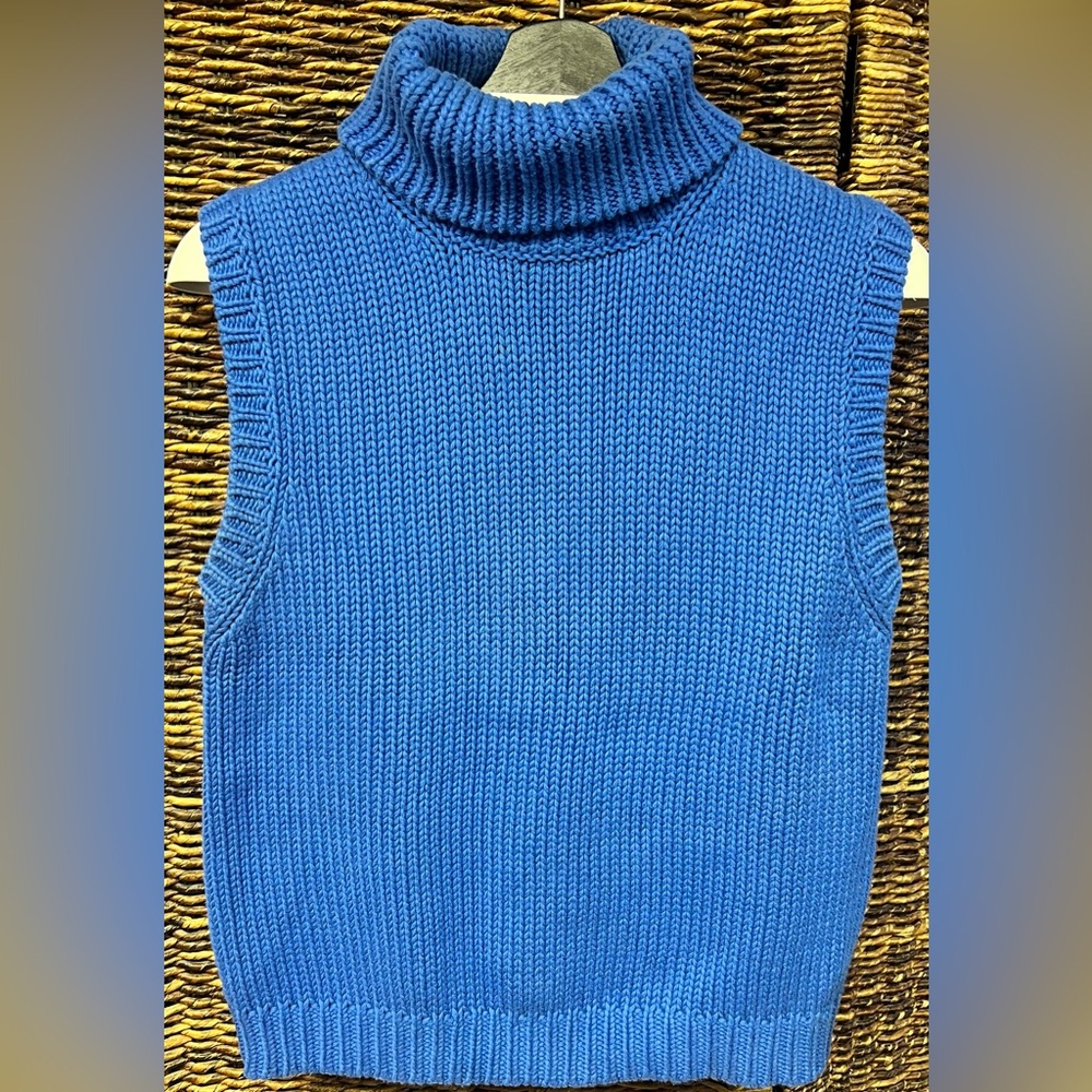 Lauren Ralph Lauren Blue Ribbed Turtleneck Sweater- Size:‎ PL
